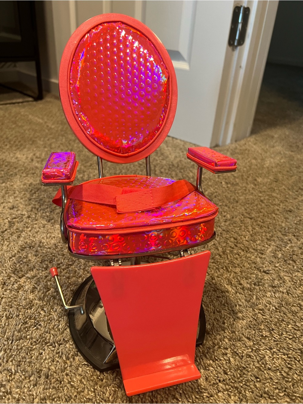 American Girl doll hair salon styling chair in pink